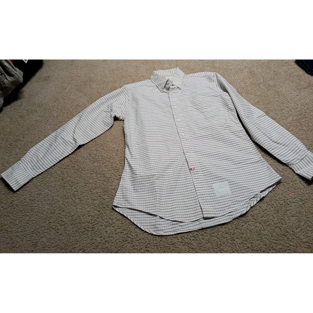 Thom Browne Men Oxford Shirt  Handmade In USA 2004 VTG Men's L White Red Black